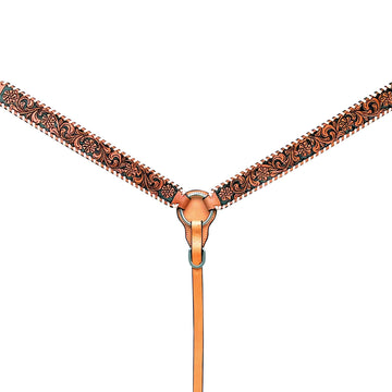 Bar H Equine American Leather Horse Saddle Tack One Ear Headstall | Breast Collar Browband Wither Strap Set BER256